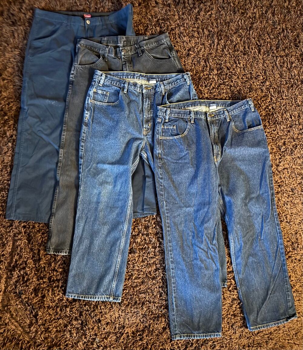 Lot of 4 Men's Size 38 Jeans Rural King, Wrangler, Rustler
